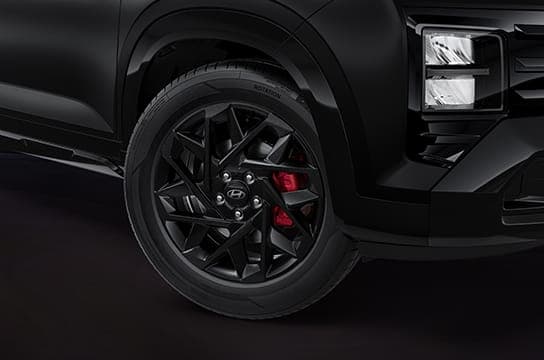 R18 Black alloy wheels with red brake calipers(Front & rear)