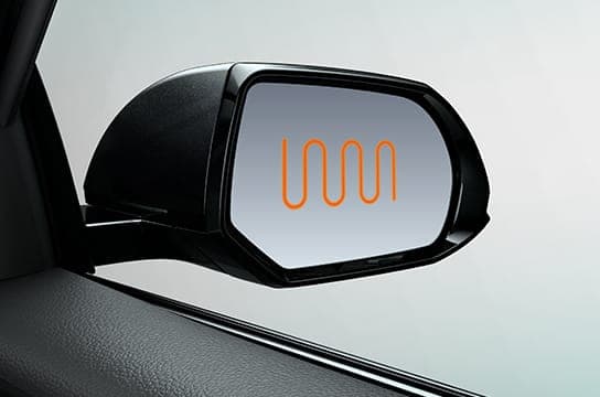 Heated outside mirrors with LED turn indicators