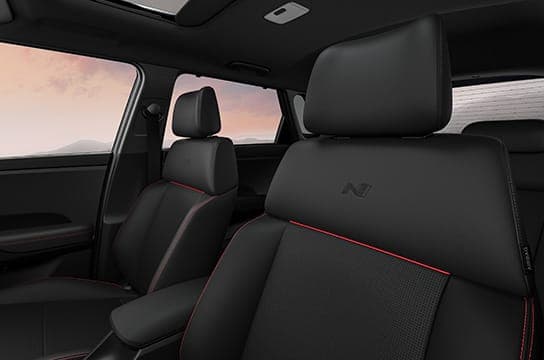 Sporty black leather^^ seats with N branding